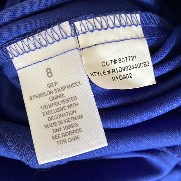 Periwinkle Blue Lace A-Line V-Neck MIDI Dress - Picture 7 of 11